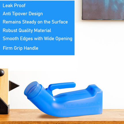 Urinal Bottle Portable Urinal Toilet Male Plastic Pee Bottle 1L Urinal Bottles with Screw Cap Wee Potty for Travel Tent Camping Emergency