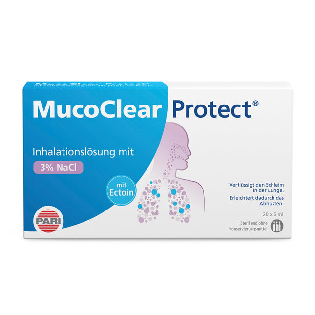 MucoClear Protect inhalation solution liquefies mucus in the lungs, 20 single-dose containers
