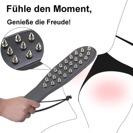 SUPKTHDY SM Spanking Padde, Extreme Studded Whip, BDSM Bondage Leather Erotic Spanking Flogger Whip Adult Erotic Sex Toy Couple Fetish Cosplay Erotic Slapper