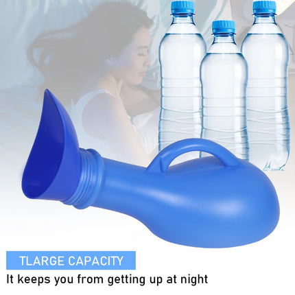 Urinal Toilet Portable, Unisex Urinal Bottles 1L Leak-proof Urine Bottle with Screw Cap and Female Urine Attachment Travel Urine Container Wee Potty for Men and Women