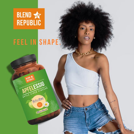 BLEND REPUBLIC® 180 x Apple Cider Vinegar Capsules High Dose &amp; Natural | 1000mg Apple Cider Vinegar per Daily Dose | Vegan &amp; Laboratory Tested | Apple Cider Vinegar | 3 Month Supply