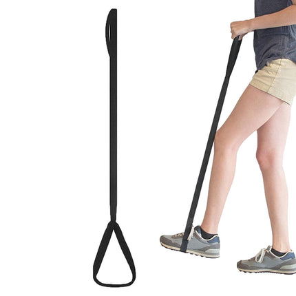 Leg lifter for seniors, leg lifter | leg lifter for pulling legs in and out of bed | extra long leg strap, rigid strap and foot loops,