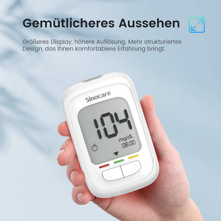 Blood Glucose Meter Set with 100 Test Strips, Glucose Monitor with 100 Lancets, Most Accurate Silver Electrode, Ketone Warning, mg/dL