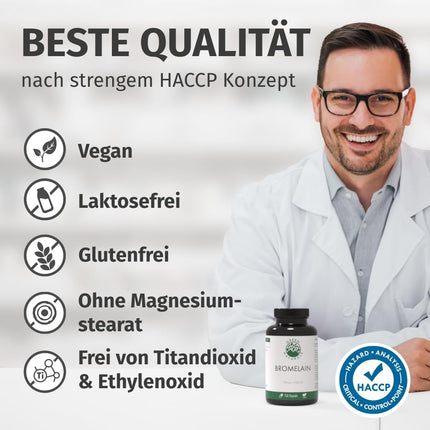 Bromelain - High Dose: 750 mg (7,500 FIP) - 150 Capsules - 5 Month Supply - Enteric-Coated Capsules - Natural Pineapple Extract - Green Naturals®