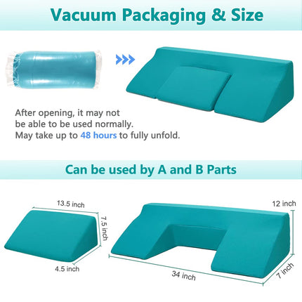 NEAUDE Bed Wedge Pillow for Sleeping, Inclined, Foam, Decubitus, Triangle, Medical Nursing Wedges, Positioning, Pressure Ulcer Prevention, Cushion, Bedsore Pillow