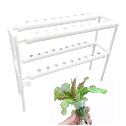 NadineDutol Hydroponic Grow Kit, 2-Layer Hydroponic Growing Equipment with Grow Baskets for Growing Vegetables and Fruits on Balconies, Gardens, Patios, and Courtyards (2 Layers, 36 Planting Sites)