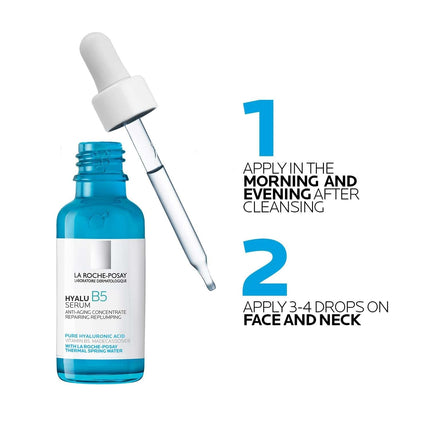 La Roche Posay Anti-Wrinkle Serum, For normal to sensitive skin, Regenerating and plumping, With vitamin B5, madecassosides and hyaluronic acid, Hyalu B5, 50 ml