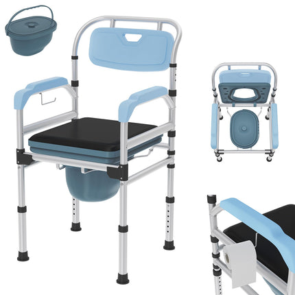 ACXIN Height Adjustable Commode Chair, Non-Slip Commode Chair, Bedside Table, Shower Chair with Armrest and Toilet, High-Quality Bath Chair