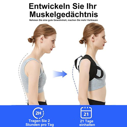 DAILIENFUS Innovative Back Straightener for an upright posture, posture correction back for an ergonomic no adjustment required, men's women's back support belt (L)