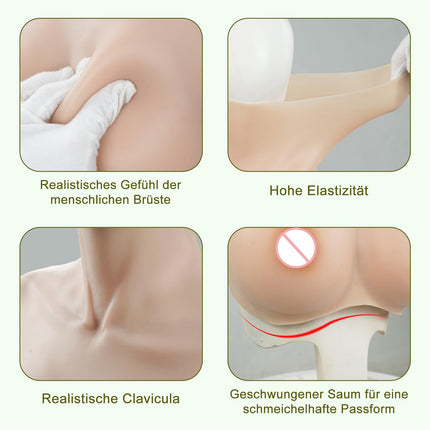 SOULDESIRE Silicone Breasts Crossdresser Breasts Plus Size Fake Breasts Artificial Breasts for Crossdresser Transgender Drag Queen (C Cup Silicone Yellow)