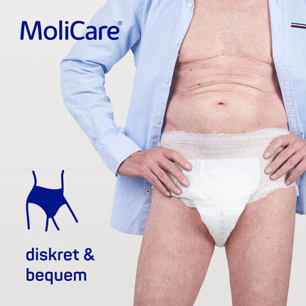 MoliCare Premium Mobile Disposable Pants: Discreet use for incontinence for women and men; 10 drops, size M (80-120 cm hip circumference), 14 pieces
