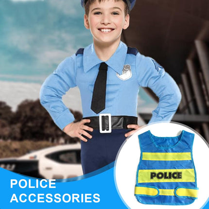 HAMKU 1 set police role play set for children, police costume with vest, handcuffs and walkie talkie, police toy for boys, carnival, Halloween