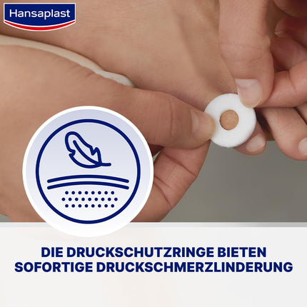 Hansaplast Corn Rings (20 pieces), corn plasters for immediate pain relief, skin-friendly foot plaster protects against pressure from shoes