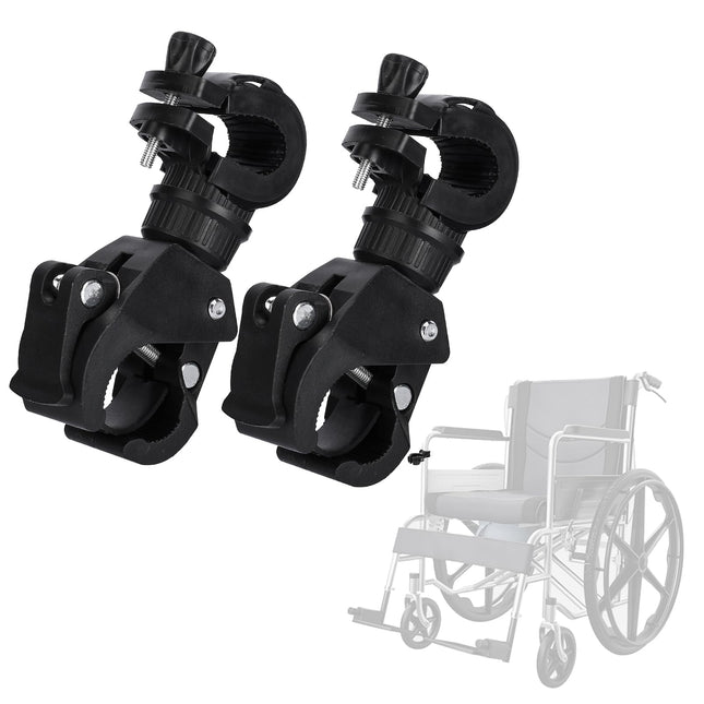 Worown 2 Pack Multipurpose Crutch Holder, Walking Stick Holder, Wheelchair Stick Holder for Wheelchairs Fixed Flashlights, Umbrellas, Universal Crutch Holder