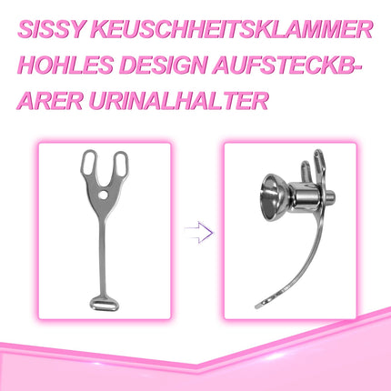 Chastity Cage Men with Anti-Fall Chastity Belt Sissy Fake Woman Penis Cage Folding Inverted Cock Cage Clip Male Large SM Sex Toy for Men (Black, 3233+Belt)