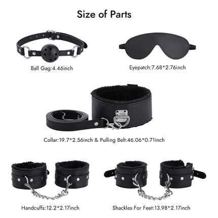 Utimi Bondage Set SM Bondage Set with 11 Pieces Bondage Restraint Set SM Sex Toys For Lovers, Black