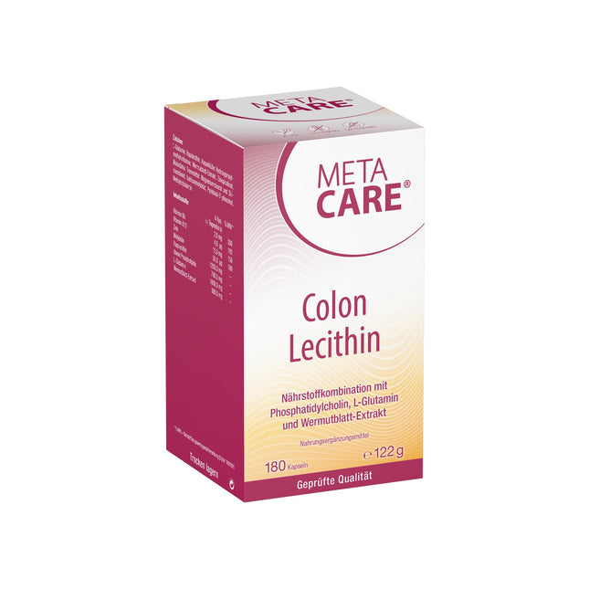 META CARE Colon Lecithin – High-quality phosphatidylcholine – L-glutamine – Plant-based supplement with wormwood leaf extract – High dosage – Vegan – 180 Capsules