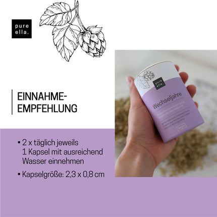 Pure Ella MENOPAUSE - Vital substance complex for women with menopausal symptoms - Contains evening primrose oil, yam root, and chasteberry - Natural, hormone-free, vegan - 60 Menopause Capsules