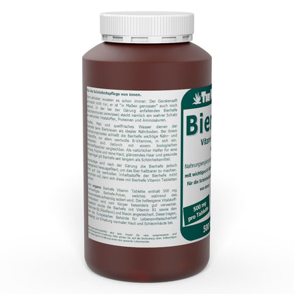 Brewer's Yeast 500 mg Vitamin Tablets 500 pcs. - with important B vitamins for beauty care from within