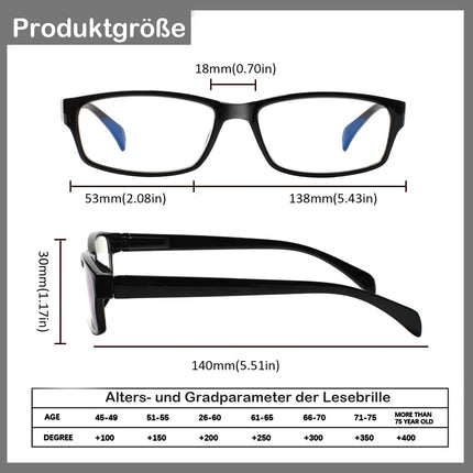COJWIS Reading Glasses 6 Pack Men and Women Quality Spring Hinge Blue Light Filter Reader Glasses (6 Black, 2.00)
