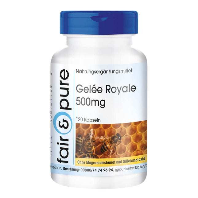 Fair &amp; Pure® - Royal Jelly 500 mg - 120 Capsules - Standardized to 4% 10-HDA - Gently freeze-dried