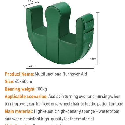 Aocet Turning Aid for Elderly Patients Bedridden, Nursing Turning Device, Anti-Decubitus Cushion, PU Leather, Nursing Aids for Seniors, Home Care Tools with Handles