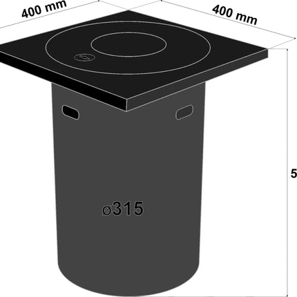 Telescopic manhole cover square KG pipe DN 315 inspection shaft telescopic shaft inspection flap 40x40 inspection shaft sewage shaft soakaway shaft pump shaft shaft (inspection shaft without ventilation)