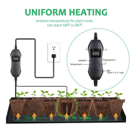 Jooheli Plant Heating Mat, Heat Mat for Seedling Germination and Pets, Indoor Greenhouse Heat Mat, Seedling Heating Mat, Heat Mat for Germination and Temperature Regulation, 25 x 52 cm
