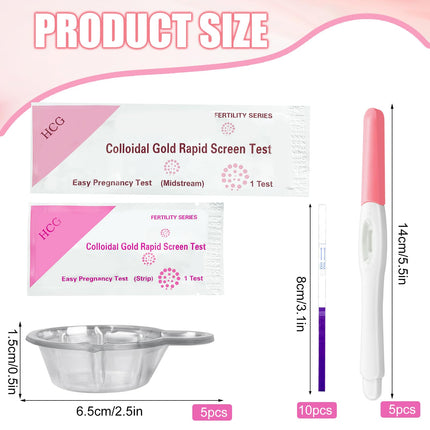20 pieces pregnancy test early test individually wrapped early pregnancy test pregnancy test with urine cup and pregnancy test strips HCG test pregnant high precision, fast detection