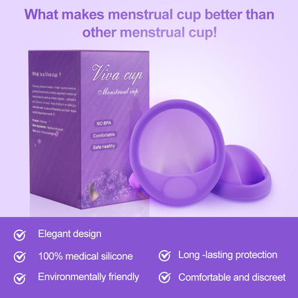 ACWOO Menstrual Disc, 2 Period Discs (S+L), Leak-Proof Menstrual Cups Made of Medical-Grade Silicone, Reusable Discs for All Flows - Safe for Sports and Swimming