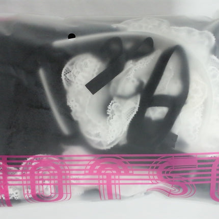 HOTSO Women's Sexy Lace Maid Outfit Cosplay Costume Lingerie Dress, Sexy French Maid Nightwear, Transparent Teddy Lace Negligee V-Neck Underwear Role Play Bodysuits