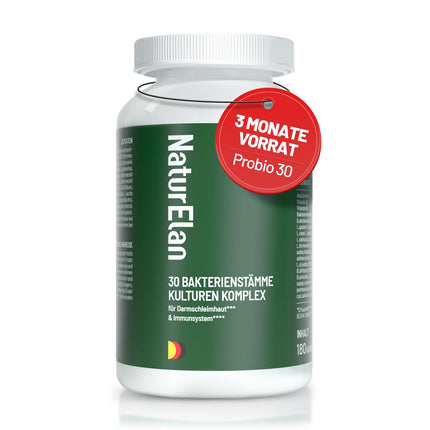 Probiotics PLUS Cultures Complex for intestinal cleansing - 180 Capsules with 30 bacterial strains, 20 billion CFU/daily dose, enteric-coated &amp; vegan, with Lactobacillus &amp; Bifidobacteria, 3 months, intestinal flora