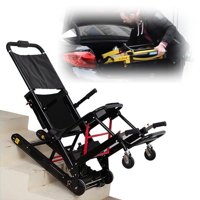 Electric Stairlift Chair, Stair Mobility Aid, Stairlift, Wheelchair Foldable Lightweight, Mobile Stairlift, Adjustable Evacuation Stair Chair Black