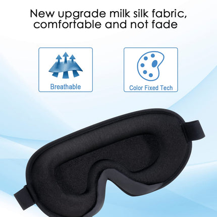 Sleep mask for side sleepers, 3D sleep mask for men, women, soft and breathable eye mask, 100% light-blocking sleep mask with adjustable strap for travel