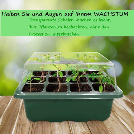 Voarge indoor greenhouse growing box, with 12 planting holes and lid, for greenhouse growing tray pots indoor greenhouse plant pots