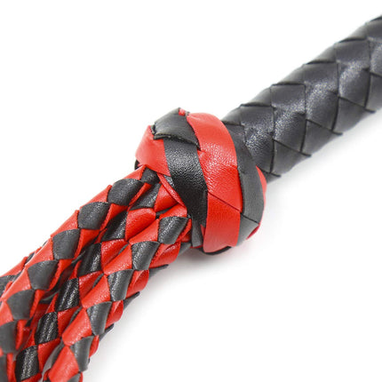 Rapidly Whip Leather Riding Crop 8 Black Red Braided Tassel Whip Flogger Fetish BDSM Sex Toy Props for Stage Performances