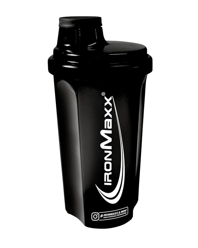 IronMaxx Protein Shaker - Night Black 700ml | Protein shaker with screw cap, sieve &amp; measuring scale | Leak-proof, dishwasher-safe &amp; free from the plasticizer BPA &amp; DEHP