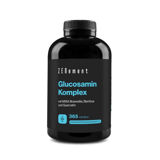 Glucosamine &amp; Chondroitin High Dose, 365 Capsules with Chondroitin, MSM, Boswellia, Bamboo, and Quercetin | No Additives | Zenement