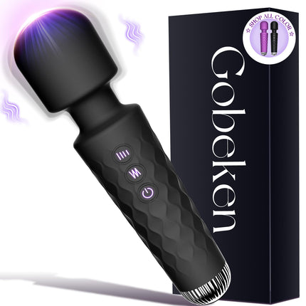 Gobeken Vibrator Vibration for women, Dildo with 10 vibration intensities, Sex toy for women couples 20 vibration frequencies, Vibrator sets for women clitoris massager, Massage Black