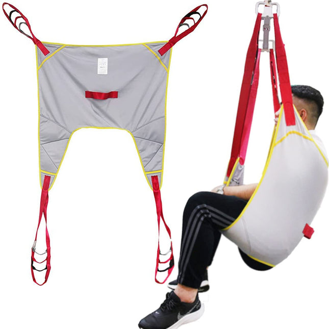 YNITJH Patient Lift Sling, Full Body Patient Lift Toilet Belt Lifting Straps Sling with Toilet Opening Split Leg Strap, Made of Mesh Fabric, Maximum Load 230kg/507 lb, C