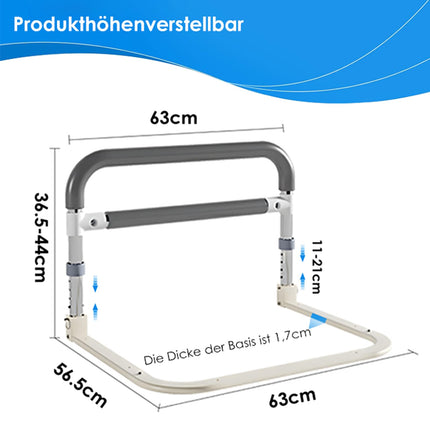 NJUN Bed Riser for Seniors, Bed Rail, Adult Fall Protection, Foldable Bed Riser, Bed Handle, Adjustable Height, for Pregnant Women, Elderly, Postoperative Use (Gray-White)