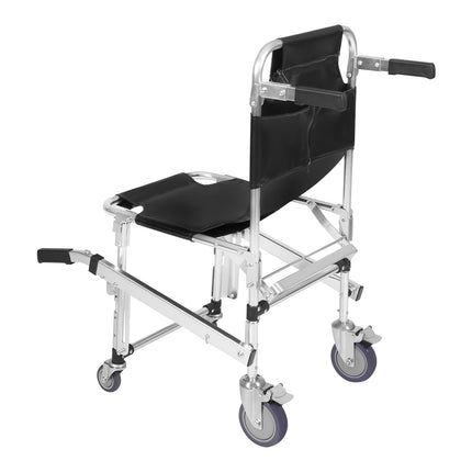 VonVVer Stair Chair for Seniors, Foldable, 160KG Load Capacity - Evacuation Chair for Stairs with Safety Belts, Stair Lift, Stair Climber, Wheelchair, Emergency Stair Climbing Wheelchair (Black)