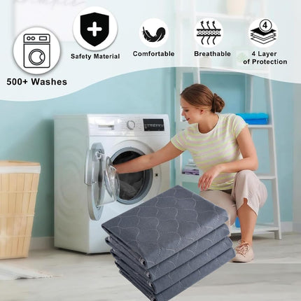 RIQINXIN waterproof incontinence seat cover 54x56 cm washable durable incontinence chair cover for armchairs, chairs, sofas, car seats, gray, set of 2