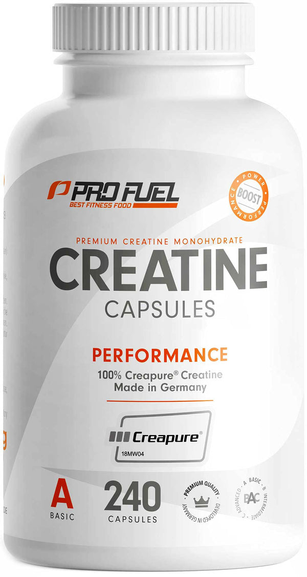 Creatine capsules 240x with 850mg Creapure® creatine monohydrate - high-quality creatine made in Germany - optimally dosed with 3000 mg of pure creatine per day - laboratory-tested with certificate - 100% vegan