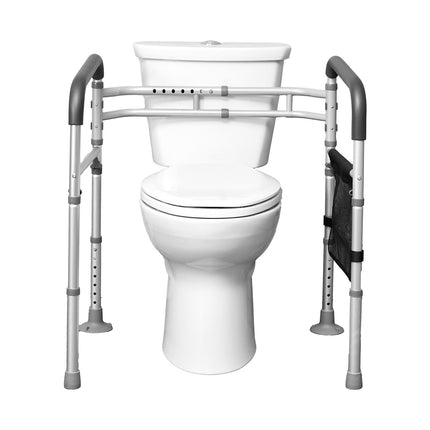 VEVOR Toilet Safety Railing Standing Aid Toilet 136 kg Toilet Seat with Non-Slip Handles, Toilet Handrails with Reinforced Aluminum Alloy Tube, for Pregnant Injured