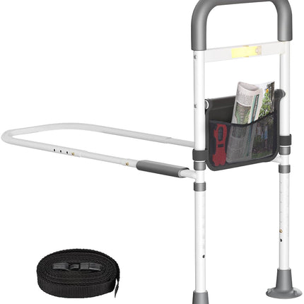 Safe bed rails for older adults, bed riser, bed rails for older people and adults, bed entry aid, height adjustable grab bar bed guard, LED sensor light