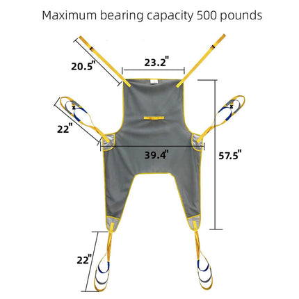 FloAPa Patient Lift Transfer Belt Patient Lift Split Leg Sling with 6 Adjustable Straps Reusable Aids Patient Lifting Sling for Elderly People, Gray