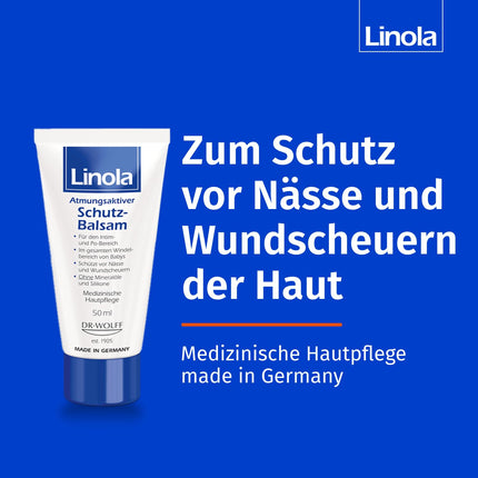 Linola Protective Balm - Twin Pack = 200 ml | Cream for the intimate area, groin area, and buttocks to protect against chafing and soreness | Breathable protective film for irritated and dry skin