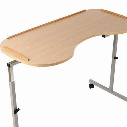 NRS Healthcare M99394 adjustable, ergonomically adapted overbed table with lockable castors