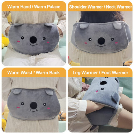 Hot water bottle belt 1L 130cm Extra long 3 in 1 Koala hot water bottle belt extremely fluffy, made of rubber with soft waist cover hot water bottle for neck, shoulder, back, legs, waist